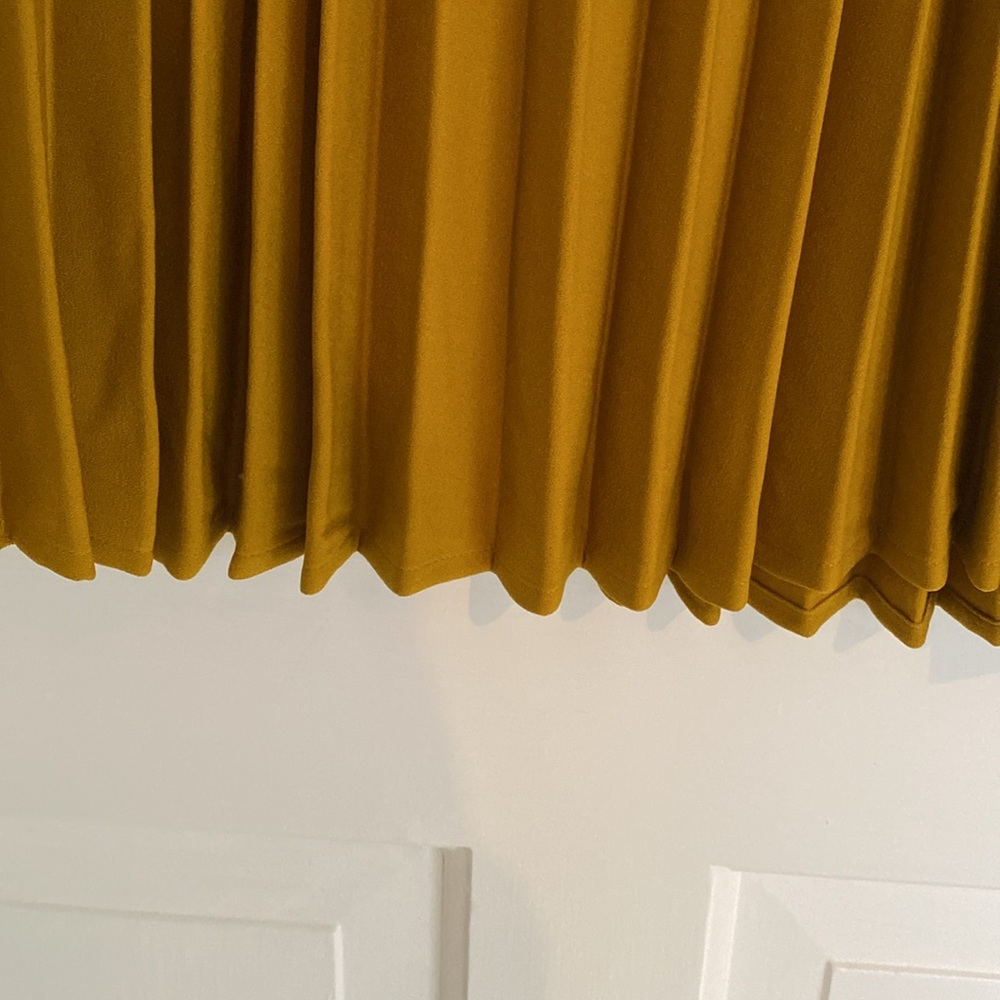 NWOT Target A New Day Mustard Accordion Pleated Midi A-Line Skirt Size XS - Picture 5 of 7